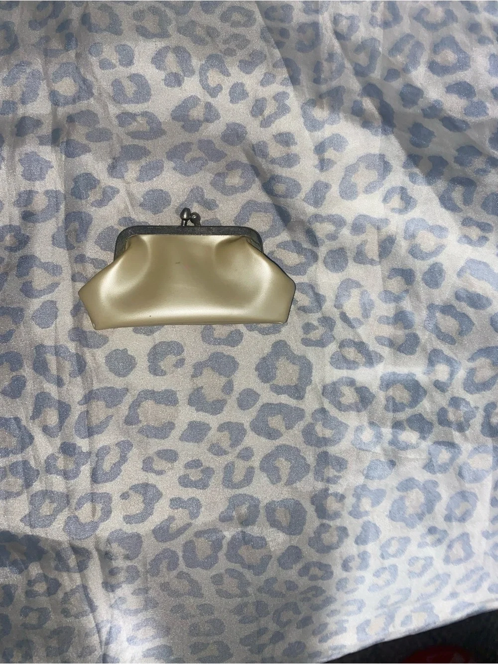 Gold metallic kiss lock coin purse